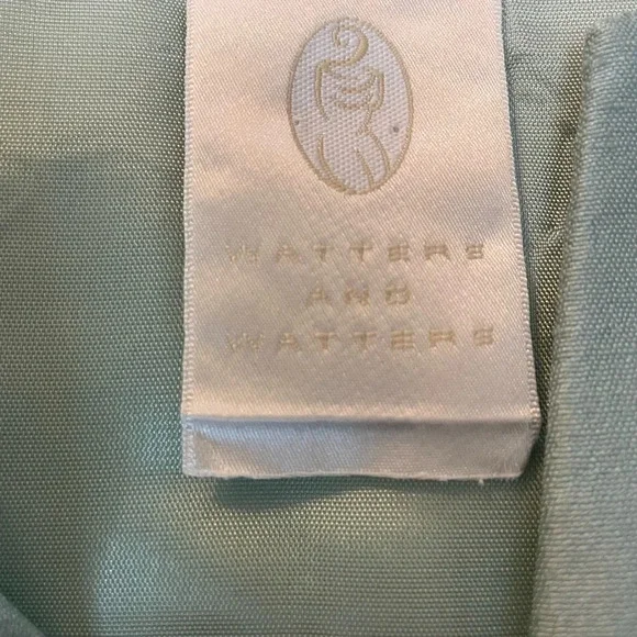 VTG Watters & Watters Jacket MIDI Skirt Suit Set Mint Green Size 8 - 12 - Picture 7 of 13